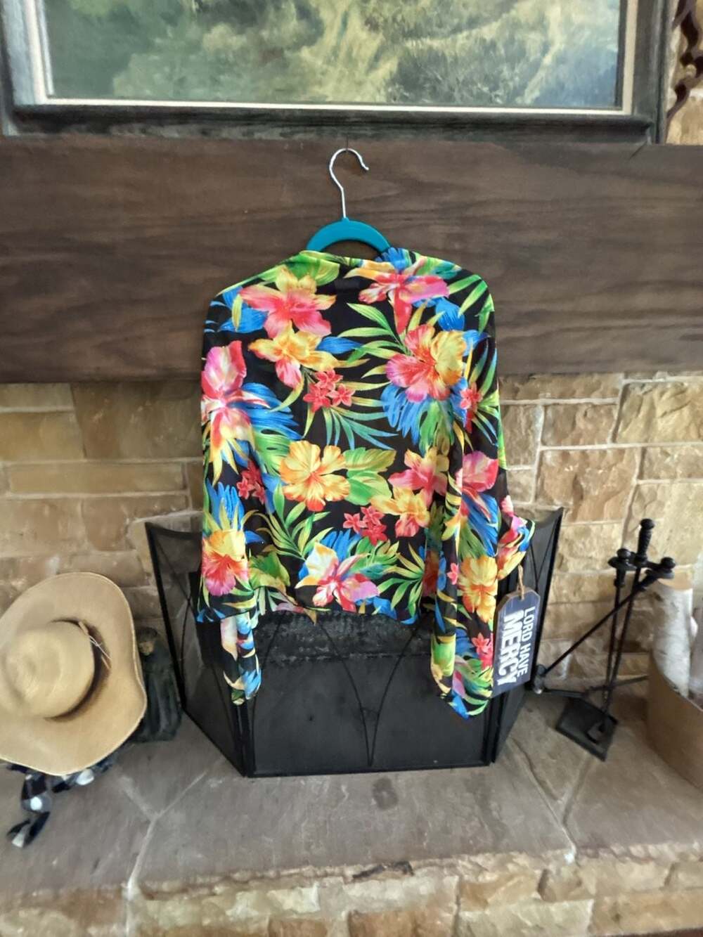 YBL Your Best Look Tropical Floral Print Sheer Kimono Cover-Up - Picture 4 of 4